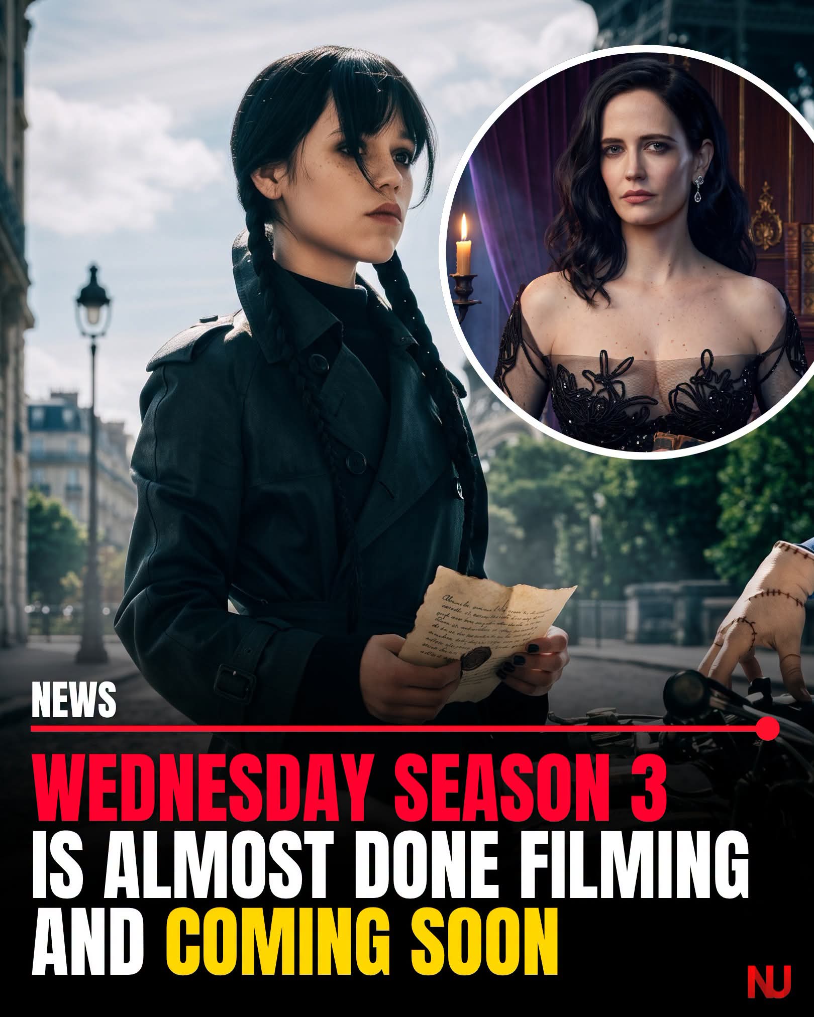 WEDNESDAY Season 3 is almost done filming, bringing Jenna Ortega one step closer to returning as Nevermore's most iconic student. 1 FB IMG 1783348885240